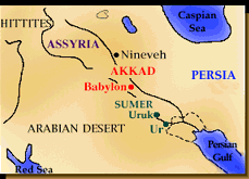 מפת העמים הקדומים באזור הפרת והחידקל