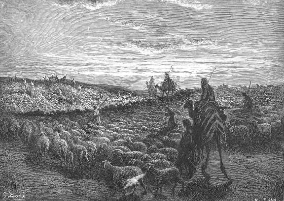 
אברהם ומקנהו בדרכם לכנען