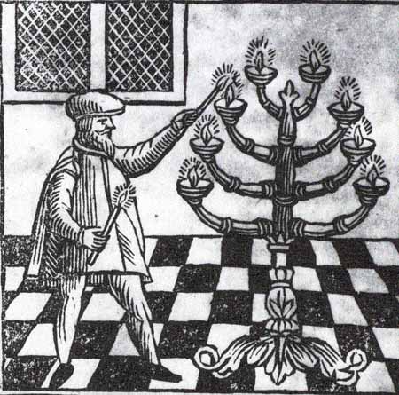 הדלקת נרות בחנוכה - אמסטרדם 1700
